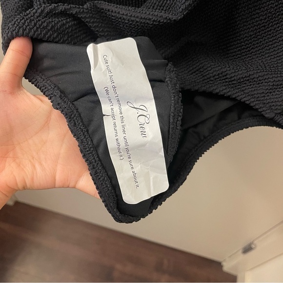 J Crew Ribbed textured squareneck one piece swimsuit in black plus size 22 - Picture 7 of 7